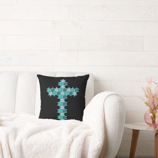 デイヴィッドスタークロスブルー光学錯覚のスター クッション (ソファ)