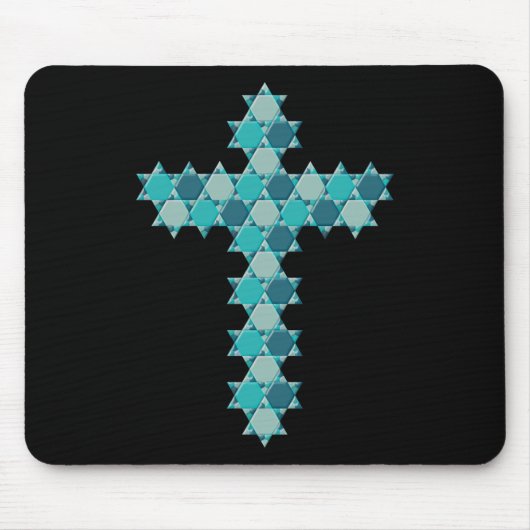 デイヴィッドスタークロスブルー光学錯覚のスター マウスパッド (正面)