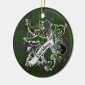 デイヴィッドソンのタータンチェックのライオン セラミックオーナメント (左)