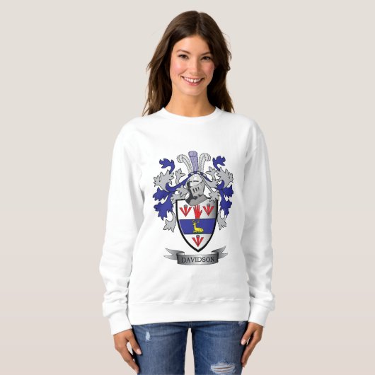 デイヴィッドソンの家紋の紋章付き外衣 スウェットシャツ (正面フル)
