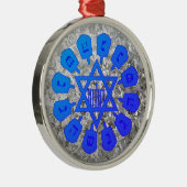 デイヴィッド・ハヌカーのブルー&シルバースター メタルオーナメント (右)