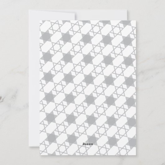 デイヴィッド・ハヌカーの幾何学銀色の星3枚の写真 シーズンカード (裏面)