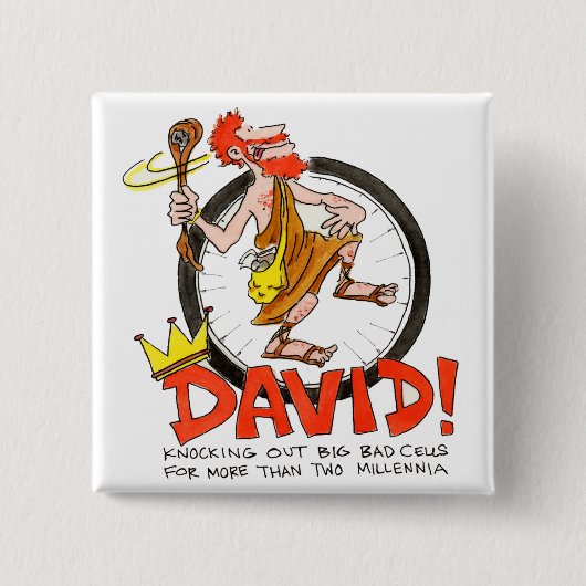 デイヴィッドButton王 缶バッジ (正面)