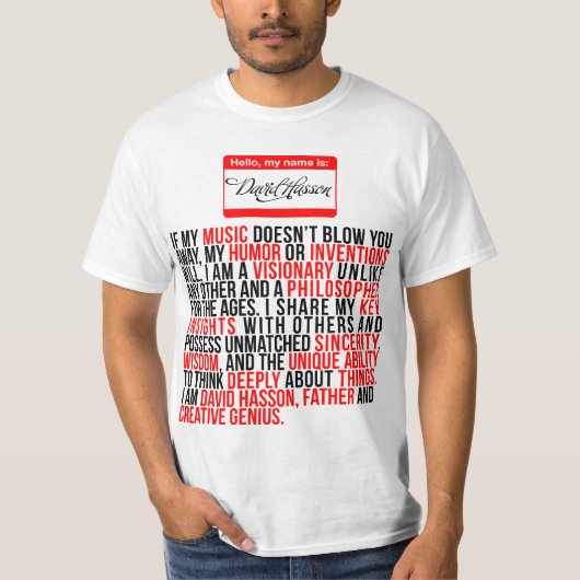 デイヴィッドHasson Tシャツ (正面)