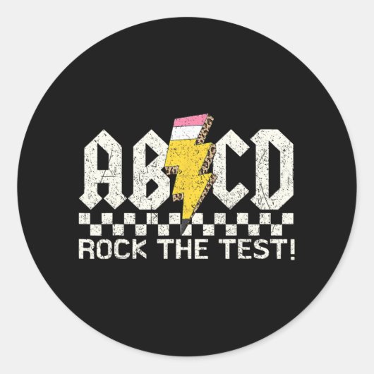 デイ先生テストレトロRock Test Day学校 ラウンドシール (正面)