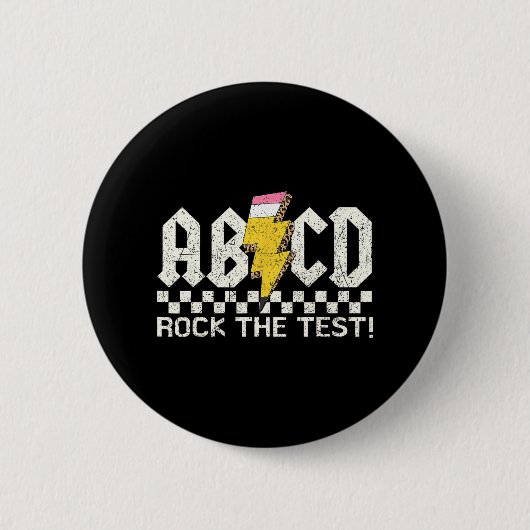 デイ先生テストレトロRock Test Day学校 缶バッジ (正面)
