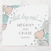 デイ最高のエバーコーラルとティール（緑がかった色）シーシェル スパークリングワインラベル (シングルラベル)