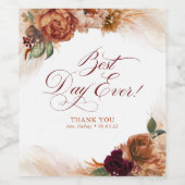 デイ最高のエバーテラコッタフローラ結婚式の引き出物 ワインラベル (シングルラベル)