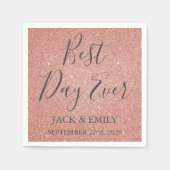 デイ最高のエバーバラ金ゴールド赤面ピンクナプキンズ スタンダードカクテルナプキン (正面)