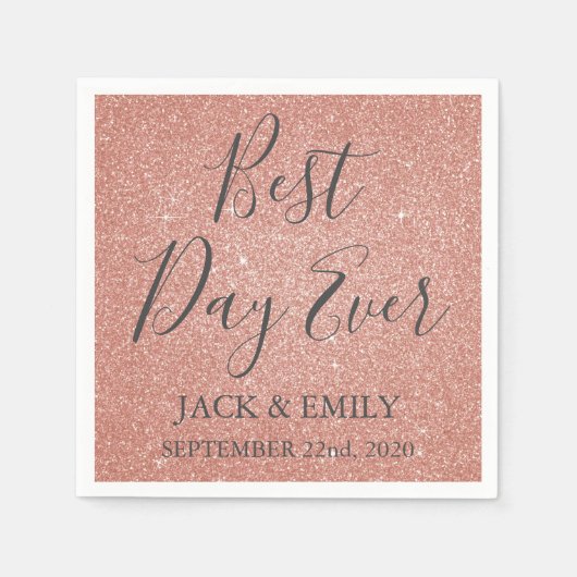 デイ最高のエバーバラ金ゴールド赤面ピンクナプキンズ スタンダードカクテルナプキン (正面)