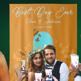 デイ最高のエバー金ゴールドアクア（昆虫）オオカバマダラ、モナークバタフライ結婚ズ タペストリー