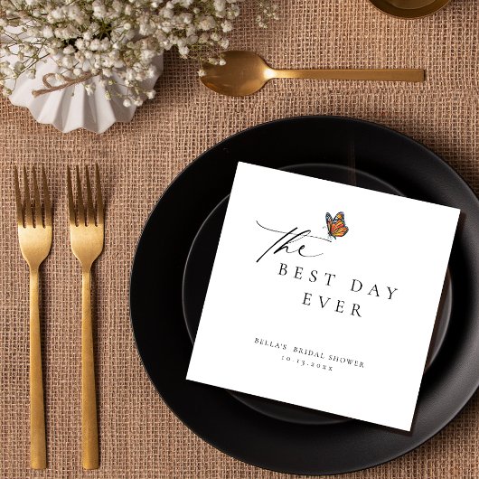 デイ最高のエバー(昆虫)オオカバマダラ、モナークバタフライブライダルシャワー スタンダードカクテルナプキン