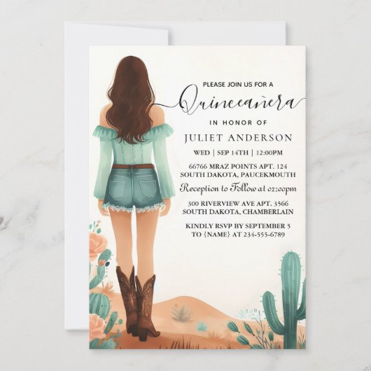 デイ自然バーンウッドボーファームウェスタンキンセアニェラ 招待状 (正面)