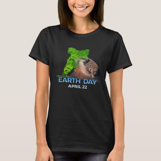 デイ4月22日コアラベールシルエット Tシャツ (正面)
