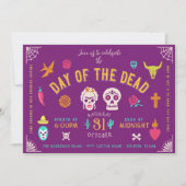 デイ・オブ・ザ・デッド招待状 – ハロウィーン招待状 招待状 (正面)