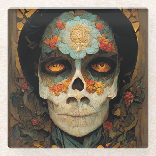 デイ・オブ・ザ・デッド1ファンタジースカル ガラスコースター (正面)