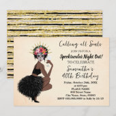 デイ・オブ・ザ・デッド ハロウィン ガールズ ナイト アウト 誕生日 招待状 (正面/裏面)