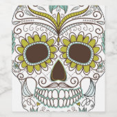 デイ・オブ・ザ・デッド・フローラスカル ワインラベル (シングルラベル)