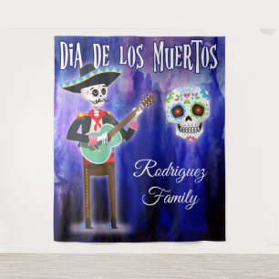 デイ・オブ・ザ・デッド Dia de Los Muertos フォト 背景 タペストリー