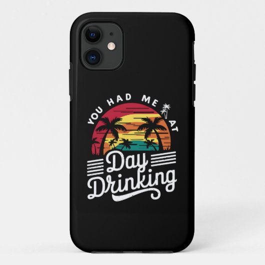 デイ・ドリンキングで恋に落ちた ビーチのレトロ・ジョーク Case-Mate iPhoneケース (裏面)