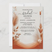デイ ラスティック ボーホー オートム オンブレ ブラウン ブライダル シャワー 招待状 (正面)