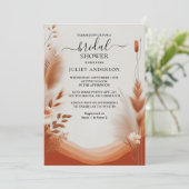 デイ ラスティック ボーホー オートム オンブレ ブラウン ブライダル シャワー 招待状 (スタンド正面)