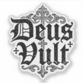 デウス・ヴルト 十字軍十字架 キリスト教タトゥースタイル シール (正面)