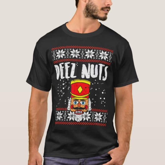 デェズ・ナッツ・くるみ割り人形 クリスマス・セーター 面白い クリスマスの贈り物 Tシャツ (正面)