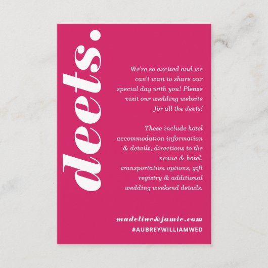 デエッモダンクミニマルはっきりした・マゼンダおもしろいレトロ エンクロージャーカード (正面)