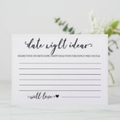 デカスタムートナイトアイディアカードブライダルシャワーゲーム 招待状 (スタンド正面)