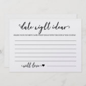 デカスタムートナイトアイディアカードブライダルシャワーゲーム 招待状 (正面/裏面)