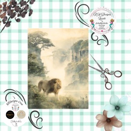 デカップアフリカンライオンの滝林 薄葉紙