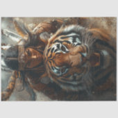 デカップアメリカのインドの戦士の女性を虎で 薄葉紙 (正面)