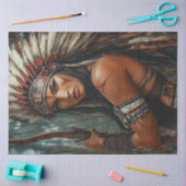 デカップアメリカインディアン戦士の女性 薄葉紙 (クラフト)