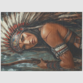 デカップアメリカインディアン戦士の女性 薄葉紙