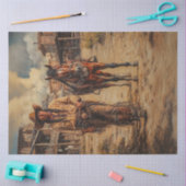 デカップアメリカインディアン&ホースウェスタンタウン 薄葉紙 (クラフト)