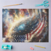 デカップアメリカ国旗海波愛国的 薄葉紙 (クラフト)