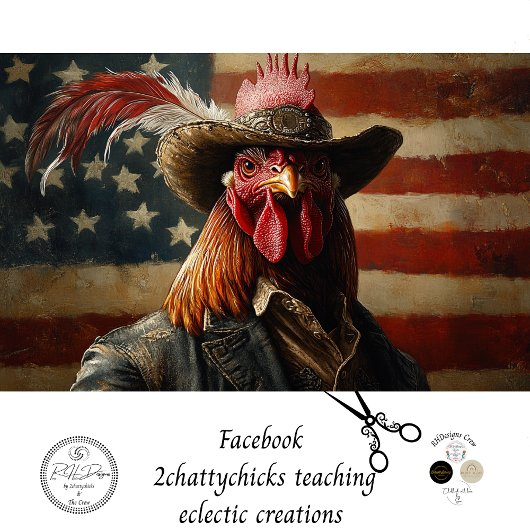 デカップアメリカ愛国的なルースター国旗 薄葉紙