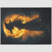 デカップウィッチシルエット白熱［赤熱］光を放つオレンジムーン 薄葉紙 (正面)