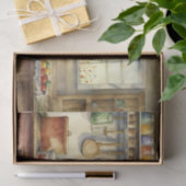 デカップウォーターカラーカントリーキッチン 薄葉紙 (ギフト)