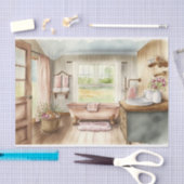 デカップウォーターカラーカントリーバスルーム 薄葉紙 (クラフト)