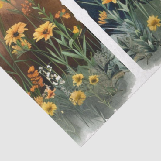 デカップウォーターカラーセット(4つの花模様) 薄葉紙 (詳細)