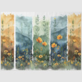 デカップウォーターカラーセット(4つの花模様) 薄葉紙 (正面)