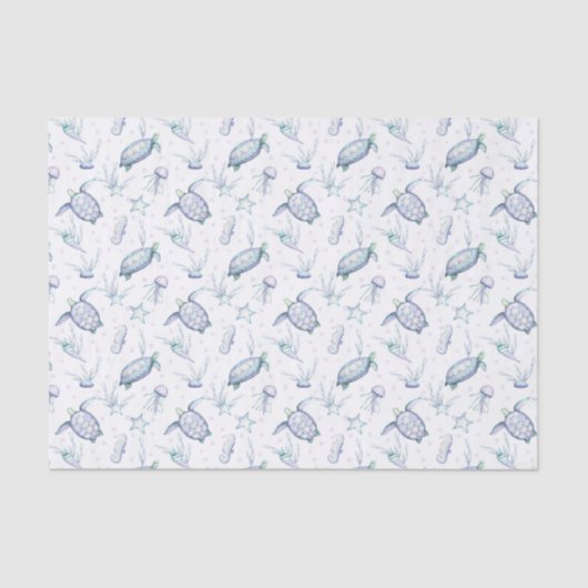 デカップウミガメの青い水色 薄葉紙 (正面)