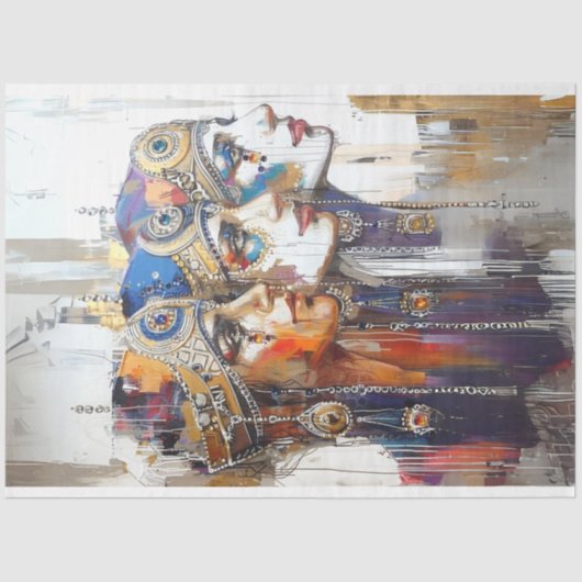 デカップエジプトのロボット女性の肖像画 薄葉紙 (正面)