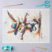 デカップカラーお洒落スプラッシュの絵画うさぎ 薄葉紙 (クラフト)