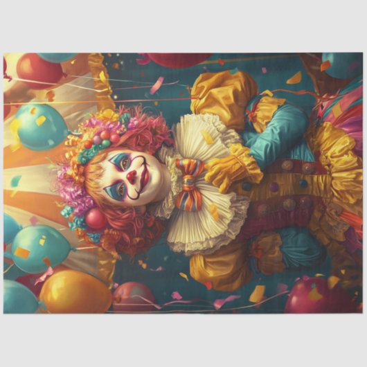 デカップカラー鮮やかピエロイエロー、ブルーレッド 薄葉紙 (正面)