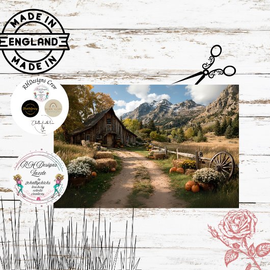 デカップカントリーサイドイングランド秋の景色 薄葉紙