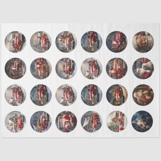 デカップクリスマスサンタトラックコースター 薄葉紙 (正面)