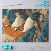 デカップクレーンのアジアンパインと日の出 薄葉紙 (クラフト)